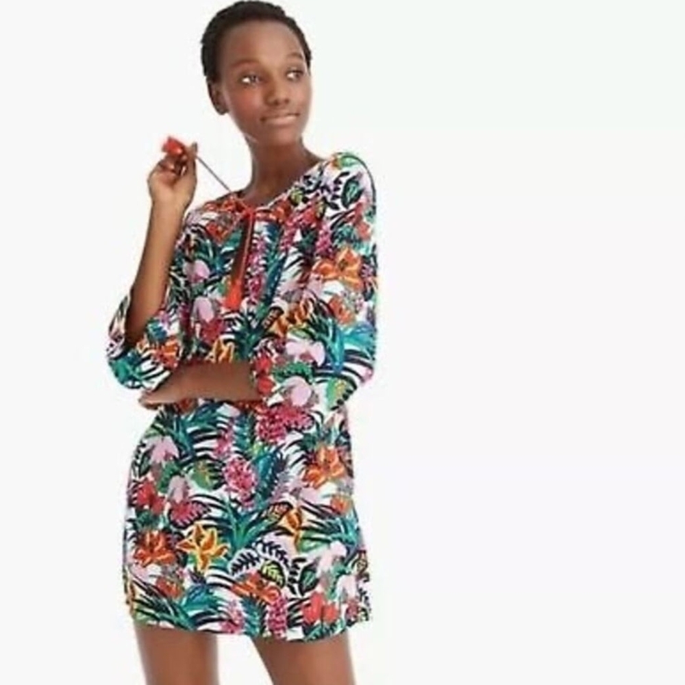 J. Crew Multicolor Floral Swim Coverup